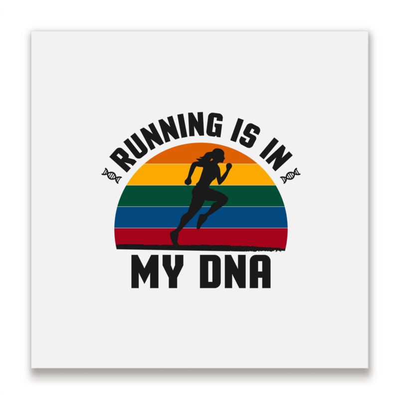 Running Is In My Dna Biology Motivation Genetics Workout Classic Metal Print Square | Artistshot