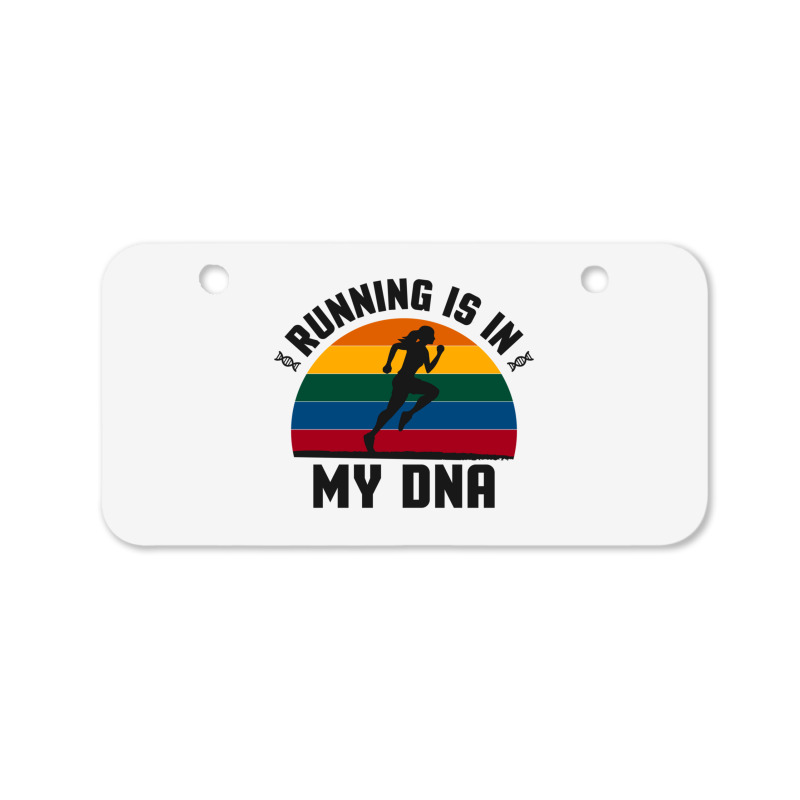 Running Is In My Dna Biology Motivation Genetics Workout Classic Bicycle License Plate | Artistshot