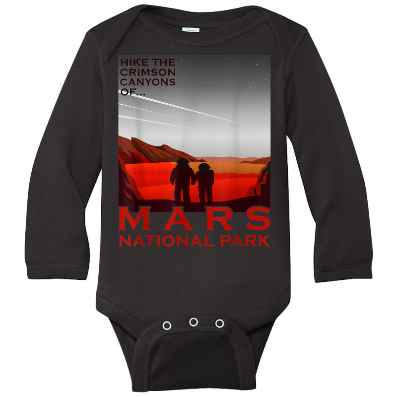 Red Mars Planet National Park Vintage Space Exploration Long Sleeve Baby Bodysuit by Fashonus | Artistshot