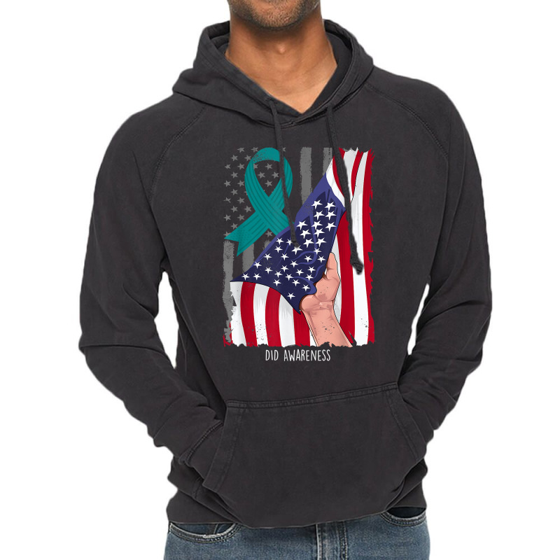 Dissociative Identity Disorder American Flag Teal Ribbon T Shirt Vintage Hoodie | Artistshot