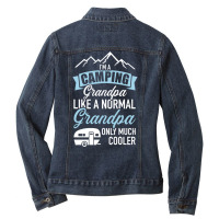 I'm A Camping Grandpa Like Normal Cooler Caravan Trailer Sweatshirt Ladies Denim Jacket | Artistshot