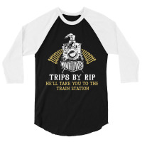 Trips By Rip Take Him To Train Station Retro Vintage 3/4 Sleeve Shirt | Artistshot