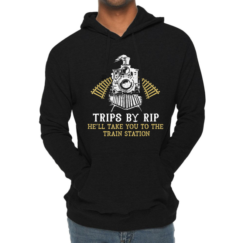 Trips By Rip Take Him To Train Station Retro Vintage Lightweight Hoodie by cm-arts | Artistshot