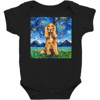 Cocker Spaniel T  Shirt Golden Cocker Spaniel Night T  Shirt Baby Bodysuit | Artistshot