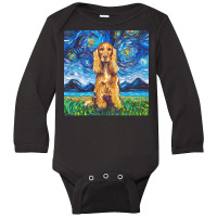 Cocker Spaniel T  Shirt Golden Cocker Spaniel Night T  Shirt Long Sleeve Baby Bodysuit | Artistshot