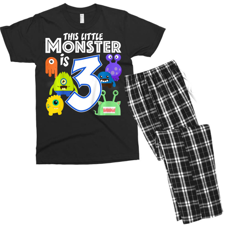 3 Year Old Monster Birthday Party Alien Monsters 3rd Men's T-shirt Pajama Set by hoangan | Artistshot