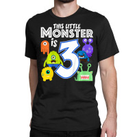 3 Year Old Monster Birthday Party Alien Monsters 3rd Classic T-shirt | Artistshot