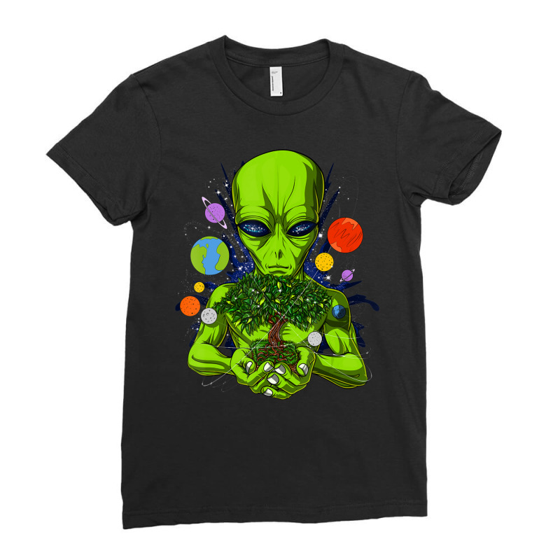 Space Alien Tree Of Life Cosmic Planets Science Fiction Ladies Fitted T-Shirt by phamkhao | Artistshot