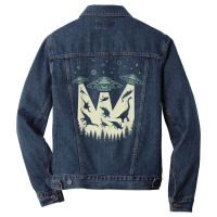 Ufo Abduction Dinosaur Lover Unidentified Flying Object Men Denim Jacket | Artistshot