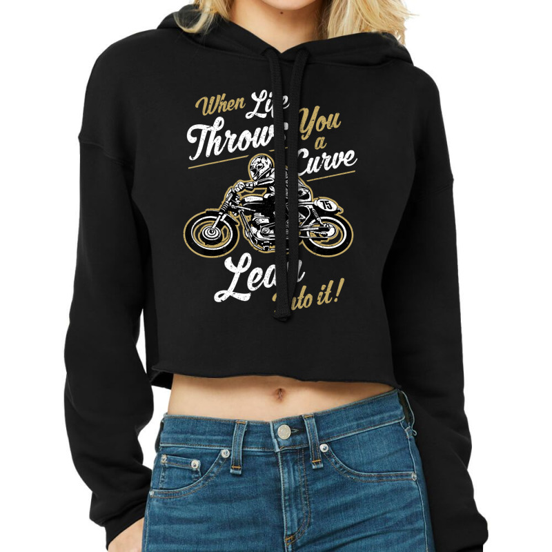 Biker Quotes Sarcastic Motorcycle Rider Cropped Hoodie by cm-arts | Artistshot