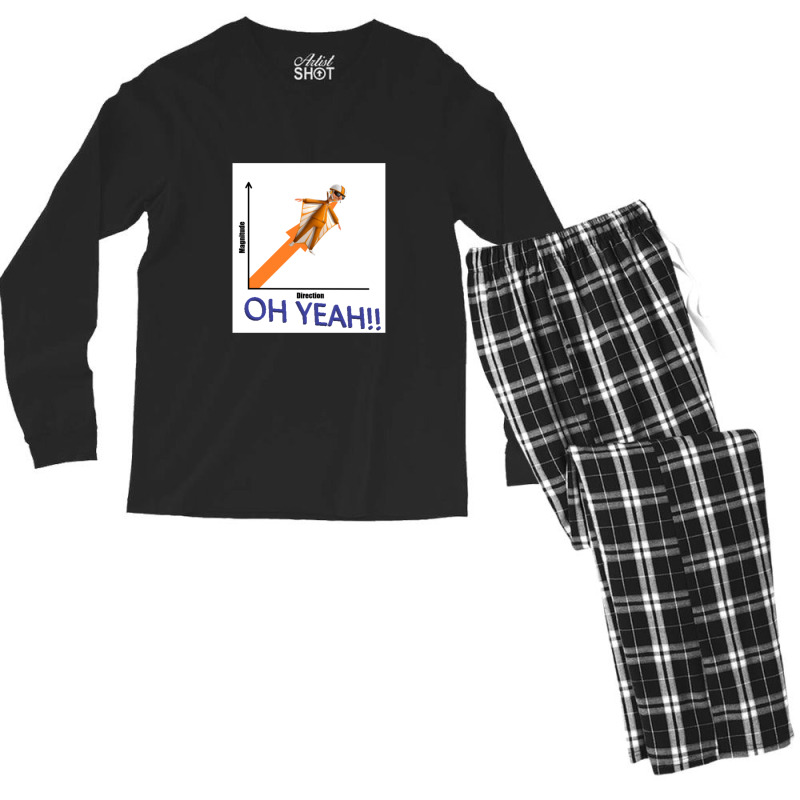 Vector Direction Magnitude Design Men's Long Sleeve Pajama Set | Artistshot