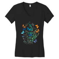 Butterfly A Kaleidoscope Of Fluttering Butterflies And Caterpillars (1 Women's V-neck T-shirt | Artistshot