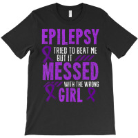 Epilepsy Warrior Day Epileptic Girl Purple Survivor Advocate T-shirt | Artistshot