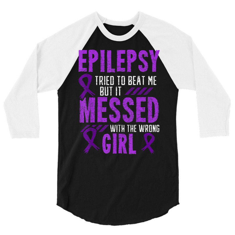 Epilepsy Warrior Day Epileptic Girl Purple Survivor Advocate 3/4 Sleeve Shirt | Artistshot