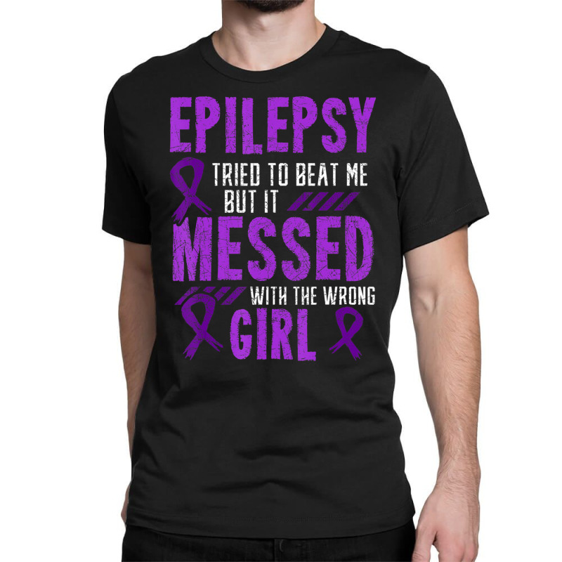 Epilepsy Warrior Day Epileptic Girl Purple Survivor Advocate Classic T-shirt | Artistshot