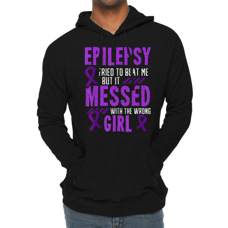 Epilepsy Warrior Day Epileptic Girl Purple Survivor Advocate Lightweight Hoodie | Artistshot