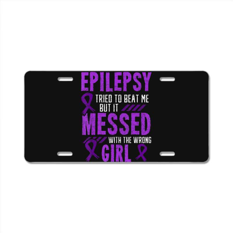 Epilepsy Warrior Day Epileptic Girl Purple Survivor Advocate License Plate | Artistshot