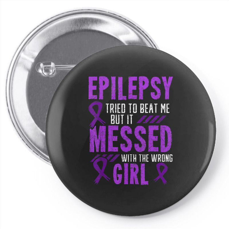 Epilepsy Warrior Day Epileptic Girl Purple Survivor Advocate Pin-back Button | Artistshot