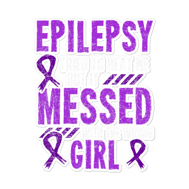 Epilepsy Warrior Day Epileptic Girl Purple Survivor Advocate Sticker | Artistshot