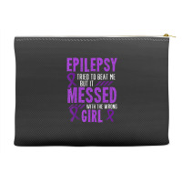 Epilepsy Warrior Day Epileptic Girl Purple Survivor Advocate Accessory Pouches | Artistshot