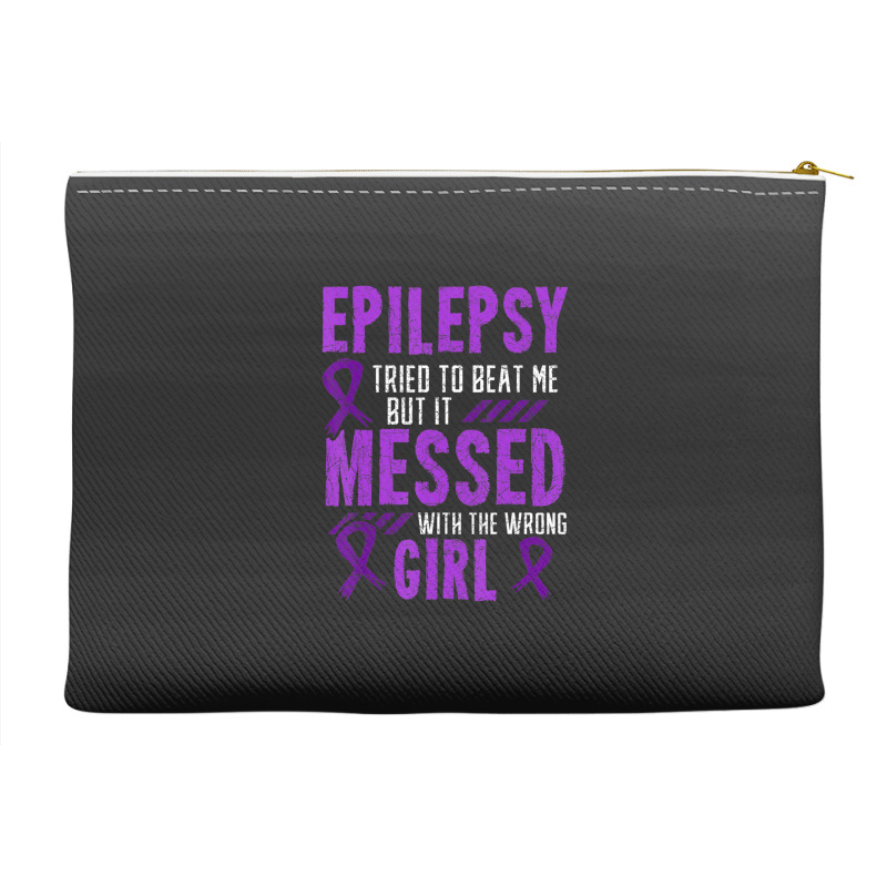 Epilepsy Warrior Day Epileptic Girl Purple Survivor Advocate Accessory Pouches | Artistshot