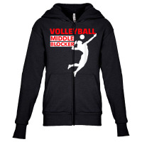 Volleyball Sport Middle Blocker Position T Shirt Youth Zipper Hoodie | Artistshot