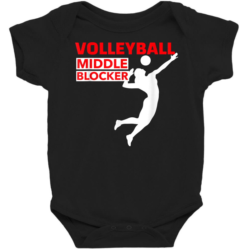 Volleyball Sport Middle Blocker Position T Shirt Baby Bodysuit by cm-arts | Artistshot