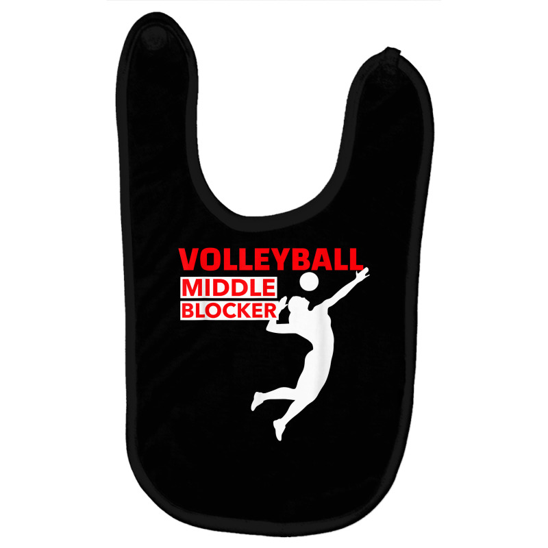 Volleyball Sport Middle Blocker Position T Shirt Baby Bibs by cm-arts | Artistshot