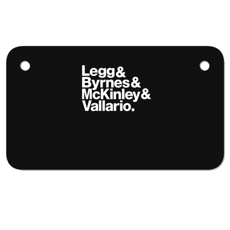 Legg & Byrnes & Mckinley & Vallario 1 Motorcycle License Plate by CarlosMurillo | Artistshot