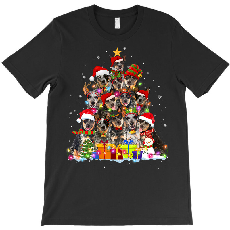 Christmas Pajama Australian Cattle Tree Xmas Lover Dog Long Sleeve T S T-Shirt by cm-arts | Artistshot