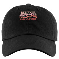 Believer Motivator Innovator Educator Retro Teacher Life T Shirt Kids Cap | Artistshot