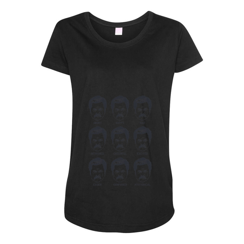 Ron Swanson Emotions Parks And Recreation Maternity Scoop Neck T-shirt by AlmaWilliams | Artistshot