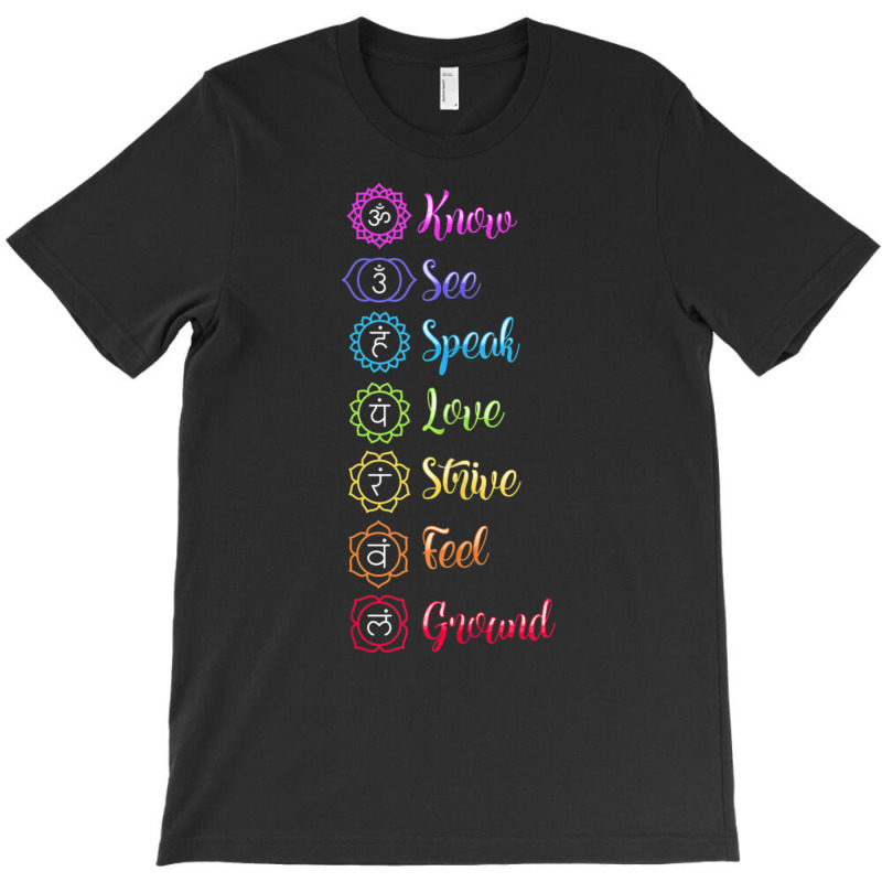 Seven Chakra Om Yoga T-Shirt by cm-arts | Artistshot