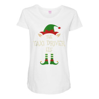 Taxi Driver Elf Funny Family Christmas Matching Group Xmas Tank Top Maternity Scoop Neck T-shirt | Artistshot