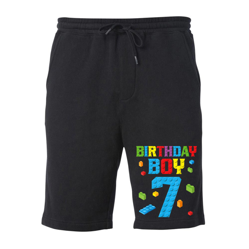 Master Builder 7th Birthday Boy 7 Seven Year Building Bricks Fleece Short by Stunner | Artistshot