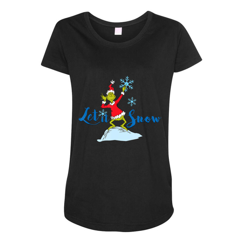 Dr. Seuss Grinch Let It Snow Maternity Scoop Neck T-shirt by cm-arts | Artistshot