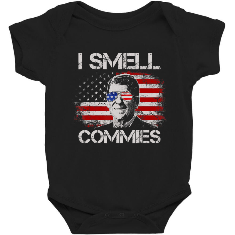 Vintage American Flag Political I Smell Commies Baby Bodysuit by cm-arts | Artistshot