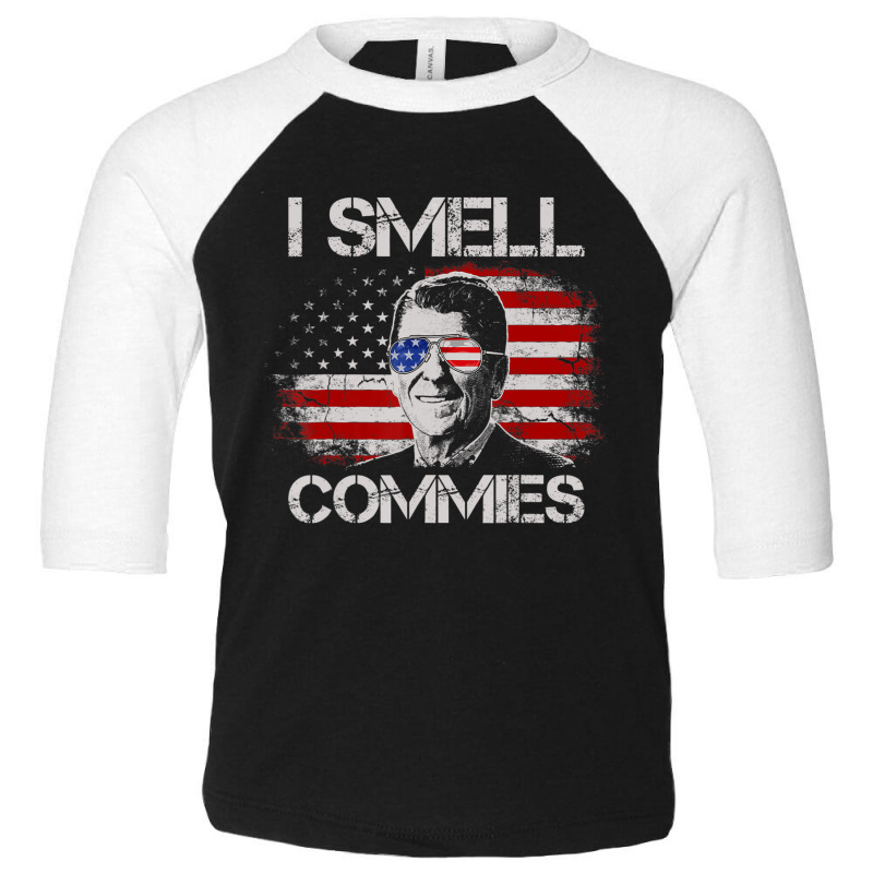 Vintage American Flag Political I Smell Commies Toddler 3/4 Sleeve Tee by cm-arts | Artistshot