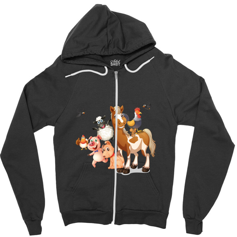 Cartoon Animals Anime Zipper Hoodie by RichardLopez | Artistshot