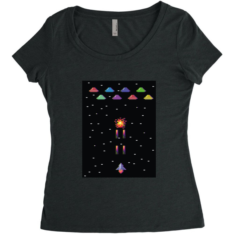 Alien Invasion Women's Triblend Scoop T-shirt by DebbieElliott | Artistshot