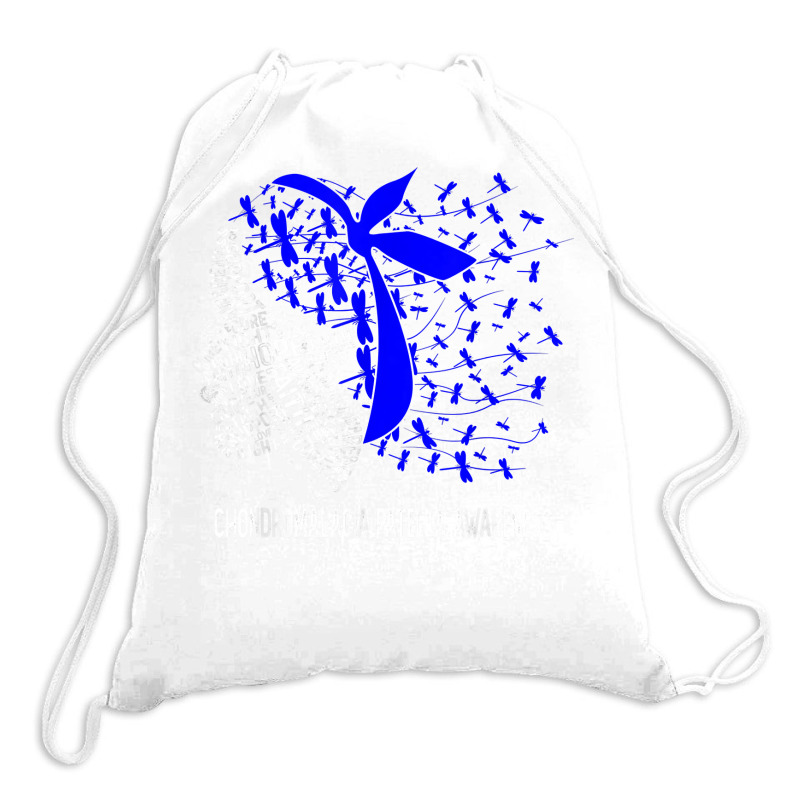 We Wear Blue For Chondromalacia Patella Awareness T Shirt Drawstring Bags | Artistshot