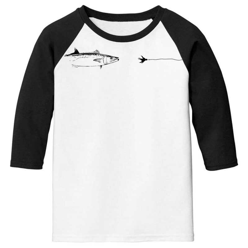 Graphic Fly Fishing Hook Line   Fish King Mackerel Tank Top Youth 3/4 Sleeve | Artistshot