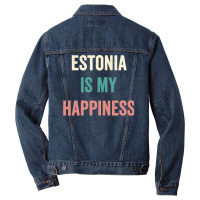 Estonia Is My Happiness Sweatshirt Men Denim Jacket | Artistshot