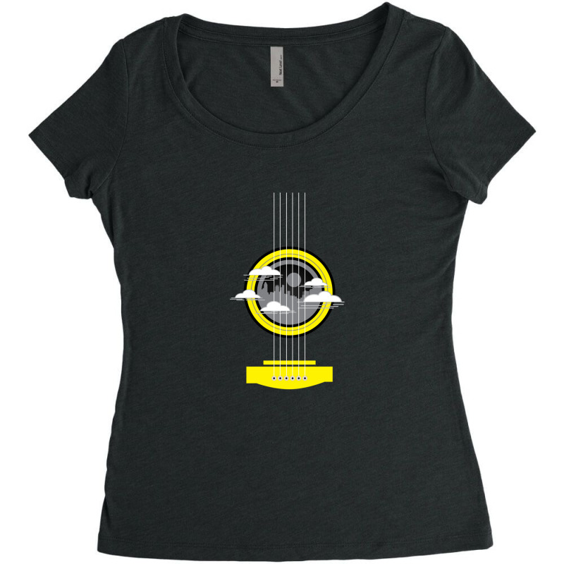 Yellow Guitar Strings Women's Triblend Scoop T-shirt by KristieDavis | Artistshot