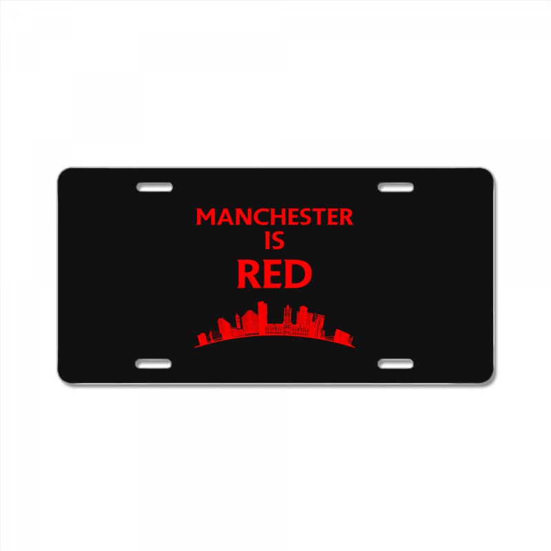 Manchester Is Red United License Plate | Artistshot