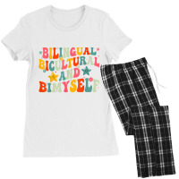 Funny Bilingual Bicultural And Bimyself T Shirt Women's Pajamas Set | Artistshot