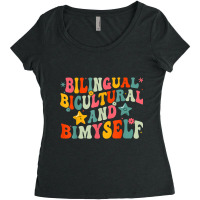 Funny Bilingual Bicultural And Bimyself T Shirt Women's Triblend Scoop T-shirt | Artistshot