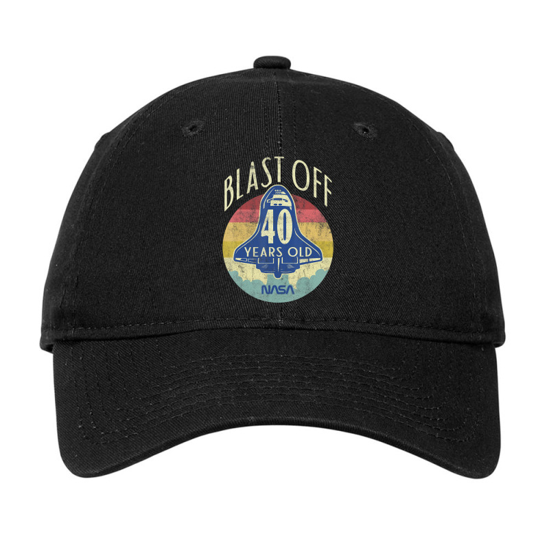 Space Shuttle Blast Off 40th Birthday Retro Portrait Adjustable Cap by ledo | Artistshot