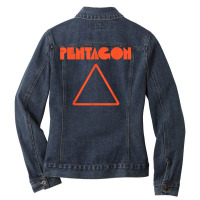 Pentagon Funny Math Sarcasm Triangle T Shirt Ladies Denim Jacket | Artistshot