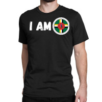 Half American Half Dominican Roots Usa Dominica Island Flag Long Sleev Classic T-shirt | Artistshot